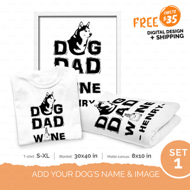 Personalized Gift Bundle - Dog Dad Wine For Puppy Lover - Standard Happy Ever After 3